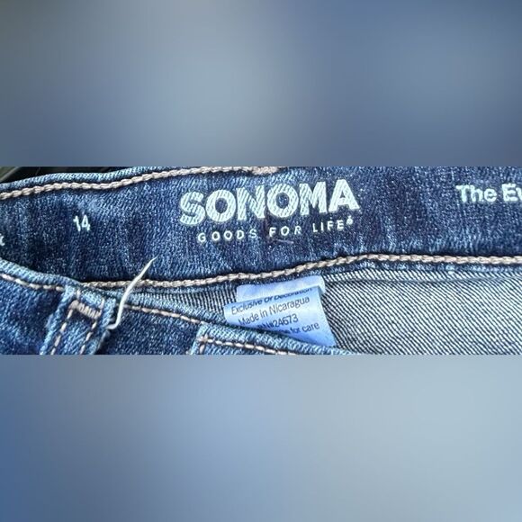Sonoma Straight Blue Jeans Size 14 Adjustable Waistband Excellent Preloved Cond - Picture 4 of 4